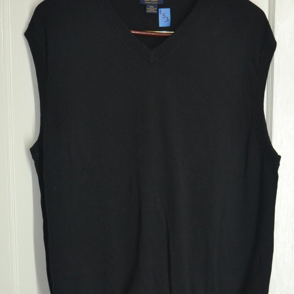 Brooks Brothers 346 Classic Sweater Vest,  Black, XXL